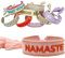 LS-LebenStil Exklusives Statement Armband Quasten besticktes Boho Canvas Webarmband (Namaste Rosa Orange)
