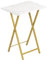 HOOBRO Table d’Appoint, Bout de Canapé pour Petit Espace, Facile à Monter et à Ranger, Idéal pour Snacks et Repas, Basse Table pour Salon, Marbre et Or EDM15BZ01