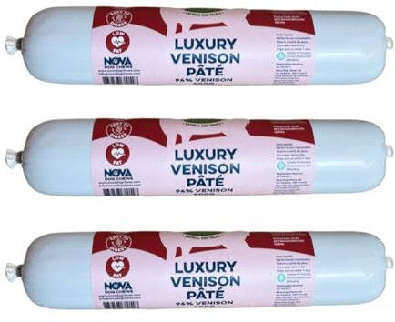 Paddock Farm - Dog Food Venison Pate Tube Pack Of 3x 400g. Single Protein Wet Dog Food Pate For Dogs With Natural Ingredients & High Meat Content. Treat Pet Food For Adult Dogs