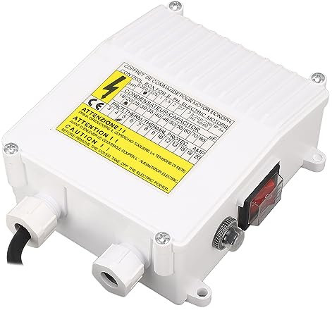 Brunnenpumpen Steuerkasten 370 W 0,5 PS Steuerkasten für Tauchwasserpumpe ABS-Gehäuse Tauchpumpenzubehör für den Haushalt (EU-Stecker 220 V)