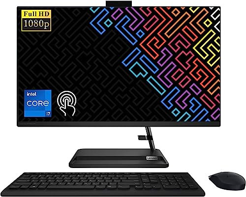 Lenovo IdeaCentre 3i 27 FHD Touchscreen All-in-One Desktop Computer - Intel 10-Core i7-13620H fino a 4,9 GHz, 32 GB RAM, 1 TB NVMe SSD, Intel UHD Graphics, Audio by Harman, Windows 11 Home