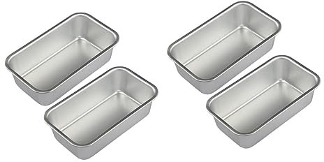 LIFKOME 4 Stück Backform Kastenformen aus Aluminium Bratpfanne Mini-Topf Cupcake-Tablett flache Pfanne Teig Bananenbrot Kekse Küchenwaren Blech Toast Formkasten Muffin Pappbecher