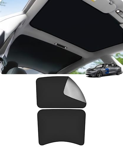 ThinsGo für Tesla Model 3 Sonnendach Sonnenschutz Doppelschicht Reflektierende Lichtbarriere Silber lackiert Glasdach Sonnenschutz für Model 3 2021-2024, Zubehör für Tesla