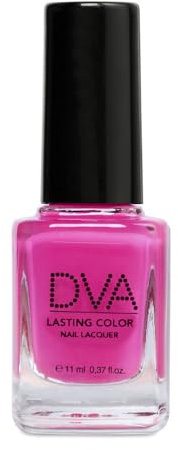 DVA, Lasting Color Nail Lacquer, Smalto per Unghie a Lunga Durata, con Finish Lucido Effetto Laccato, Rapida Asciugatura e Maxi Pennello per una Stesura Uniforme, Vegan, Fucsia, 11 ml