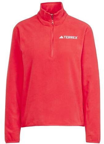 adidas Women's Terrex Multi Essentials Half Zip Fleece Jacket, pure ruby, S