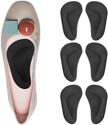 SHSHbuy Gel Piedi Arco Tamponi,3 Paia Piatto Piede Piatto Correttore Per Supporto Plantare Fascite Gel Tallone Alto Inserti Cuscini Piedi Piatti