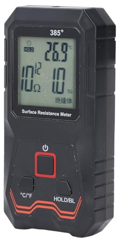 Misuratore Di Resistenza Di Superficie, Tester Di Resistenza Di Terra Portatile LCD Strumento Di Misura Rivelatore Statico Tester Di Resistenza Di Terra Ad Alta Precisione
