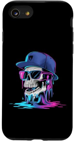Cooler Totenkopf mit Kappe und Brille Hülle für iPhone SE (2020) / 7 / 8
