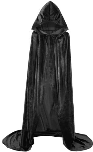 EONPOW Mantello con cappuccio lungo in velluto Cape Witch Cosplay Magliaio Halloween Costume Donne e Uomini