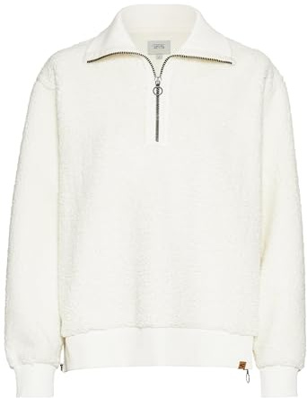 camel active Damen Plüsch Sweater Weiß - Weicher Pullover | Regular Fit