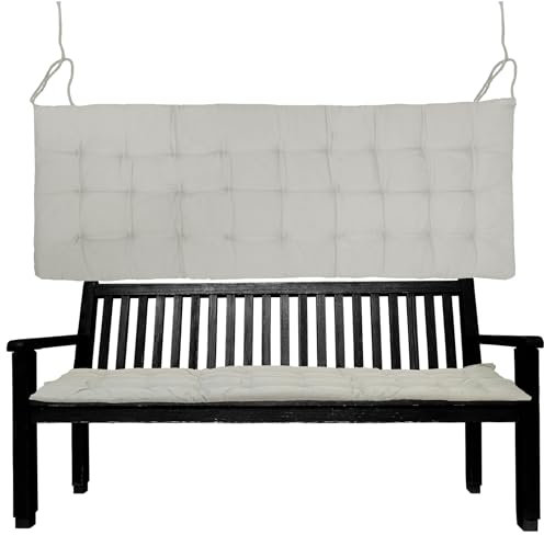 Cleanlevel EST 2016 Bankauflagen 150x40cm Bankkissen Banksitzkissen Bank Sitzkissen Auflage Sitzbank Sitzbankkissen Sitzauflage Gartenbank (Cremeweiss, 150x40x4cm)