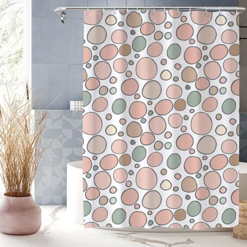 XUEDNGM Rideau de Douche Polyester 150 x 190 cm Personnalisable, Lavable en Machine, Lesté, Séchage Rapide, avec des Crochets Salle de Bain Rideau Baignoire, Pavé