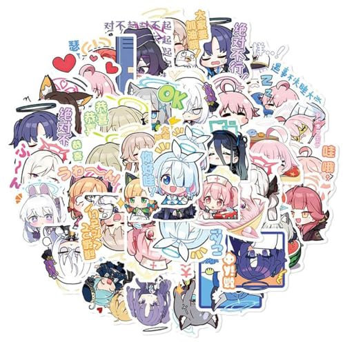 Azur Lanes Stickers, 50 Pcs Anime Figure Vinyl Waterproof Sticker Decals for Party, Water Bottle Scrapbook Laptop Skateboard Computer for Teens Fans