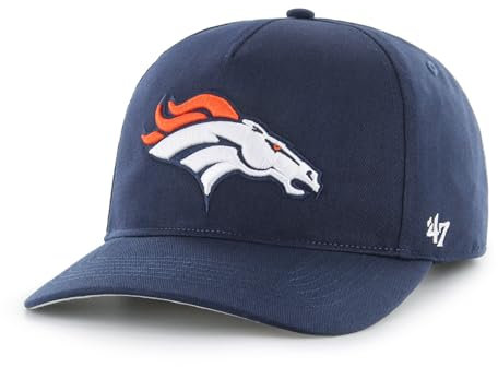 '47 NFL Denver Broncos Hitch RF Unisex Baseball Cap, Adjustable Snapback Strap, Team Logo, Colour Navy Blue