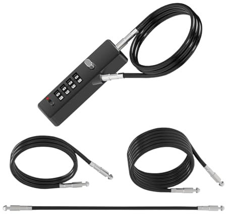 Bike Lock Cable, Security Straight Combination Master Lock, 11.8 & 22.6 & 47.2'' Locking Chains, Anti-Theft Scooter Lock for Bicycle Helmet Sliding Door