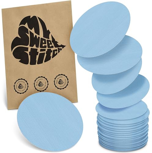 MySweetStitch 25 Fixierpflaster für CGM-Sensoren rund Ice Blue | Hilft gegen vorzeitiges Ablösen, wasserfest und schnell trocknend, hautfreundlich, bis zu 15 Tage Halt