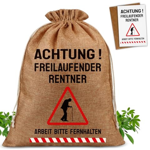 TUZELIYA Renteneintritt Geschenk Männer Geschenkbeutel mit Abschiedskarte Rentner Ruhestand Geschenk - Abschiedsgeschenk Kollegen (40x30 cm)