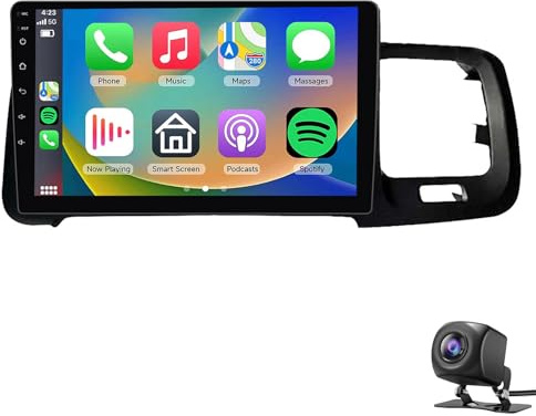 Radio para coche Vol-vo S60 V60 2011-2020, Android 14 estéreo con pantalla táctil de 9 Carplay inalámbrico/Android Auto 1080P BT WiFi audio DSP de 32 bandas SWC cámara de respald(Color:8 CORE 8+128G)