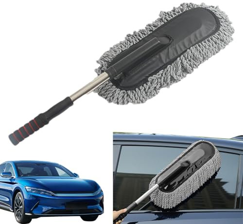 Car Duster Brush With Extendable Telescoping Handle, Microfiber Duster Mop For Car Interior Exterior, Feather Dusters For Cleaning Cars, Dust Remover Detailing Brush For Truck, SUVs, Vehicles, Home