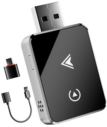 Adattatore Wireless 2-in-1 per CarPlay & Android Auto – Upgrade 2025, Adattatore USB/Type-C senza fili, Connessione Veloce e Stabile senza Ritardi, Compatibile con iOS 10+ e Android 11+