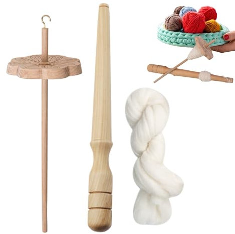 Generisch Drop Spindle, Top Whorl Yarn Spinner Wheel, Wooden Sewing Supplies, Sturdy Hobby Craft Tools, Weaving Projects Accessory for Knitting, Crocheting, and Handcrafted Fiber Arts