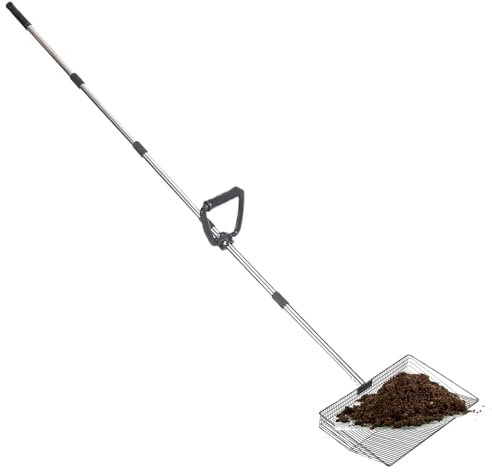 Smileshiney Pala per escrementi di pollo,Pala multifunzione con funzione di setaccio – Telescopio KOT setaccio pala per giardino fattoria pollaio gatto cane