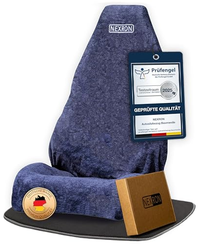 NEXRON® Autositzschoner – besonders bequemer Autositzbezug mit Premium FROTTEE Baumwoll Stoff – schützt die Sitze deines Autos in Sekundenschnelle