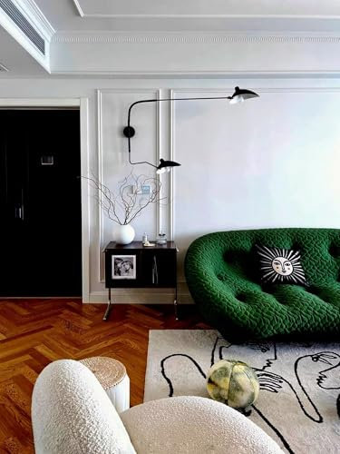 AstrizLamp Wandlampe Schwenkarm, 150cm Schwarz Lange Arm Wandleuchte mit Schalter Verstellbarer 3 Farbtemperaturen 360°Schwenkbar Schirm Moderne Einflammige Wandleuchte für Schlafzimmer Wohnzimmer