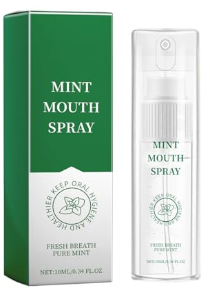 Mundspray mit Fruchtgeschmack,Atemerfrischer,Tragbares Spray, Gegen Mundgeruch Und Karies Mundtrockenheit, Mundgeruchspflege,Nachhaltig Frischen Atem-Minze