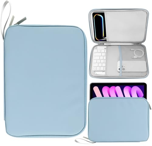 PAPOEEA 9-11 Inch Tablet Sleeve Case, Fits New iPad Air/Pro 11 inch 2024, iPad Air 5/4th 10.9, iPad 10th Gen 10.9, iPad 9/8/7th 10.2,All 9-11 Inch Tablet, Galaxy Tab S8/S9 11, Blue