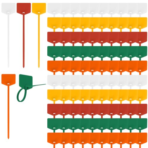Flintronic Fascette, Fascette in Autobloccanti per Cavi, 100pz(5 Colori） | Scrivere su Etichette, Stringicavo, per Marcatura Cable Management Giardinaggio