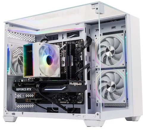 GTR Gaming PC | AMD Ryzen 7 5700X | RTX 5060 | 32GB DDR4 RAM | 1TB NVMe SSD | 600W 80+ Bronze PSU | Windows 11 & WiFi | White ARGB Case