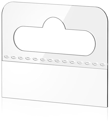 Uulooat Hang Tabs, 200 Pcs Clear Sticky Hanging Tabs Slot Hole Self Adhesive Plastic Hang Tags, 4.5 X 3.5cm Transparent