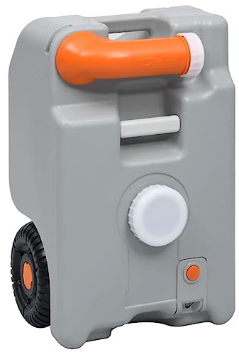 Tomostar Réservoir d'eau sur roulettes, Bidon d'eau Jerrican à Eau pour Camping 25 L Gris