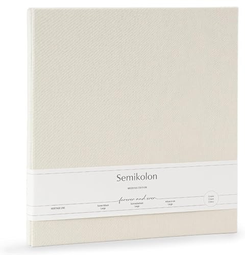 Semikolon 600016 Schraubalbum Large 28 x 31 cm - mit 20 cremeweißen Seiten, erweiterbar - Wedding Edition
