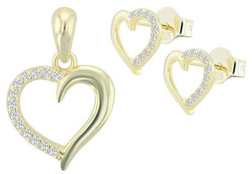 Akzent 925 Sterling Silber Schmuckset für Damen, Hochwertig & Hautverträglich