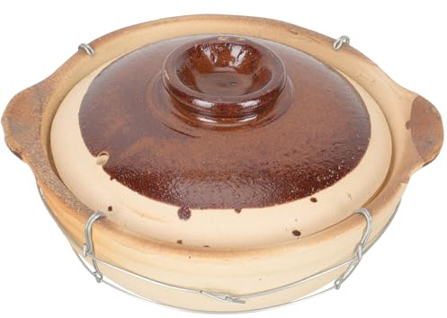 GAROZATION Olla de Barro Pequeña de 0.5l con Asa para Cocina Casera, Resistente a Altas Temperaturas y Excelente Transferencia de Calor, Adecuado para Guisar Alimentos en Varios estilos
