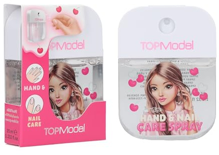 Depesche 14074 TOPModel Candy Glam - Nagel- und Handpflegespray spendet Feuchtigkeit, im praktischen Zerstäuber mit Model-Motiv, Hautpflege mit Kirsch-Duft, ca. 35ml