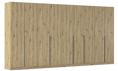Rauch Möbel Alabama, Kleiderschrank, Farbe Eiche Artisan, Breite 405 cm | Schrank, 9-türig, Zubehör Basic, für Schlafzimmer, Kinderzimmer, Ankleidezimmer, Gästezimmer, Garderobe, Flur