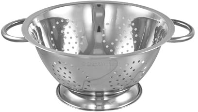 Buckingham Stainless Steel Colander Strainer for Rice Pasta Spaghetti Noodles Vegetables Fruits Cooking (0.7 L / 16 cm)