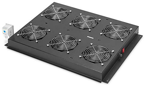 DIGITUS Dachlüftereinheit für Serverschrank der DIGITUS Unique Serie - 6x Lüfter - Thermostat - Schwarz