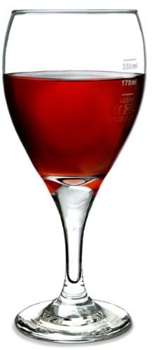 Teardrop Tear Wine Glasses 12.5oz Lined and CE Marked at 125ml, 175ml & 250ml - Set of 4