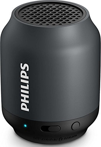Philips BT50B Mini Enceinte Bluetooth portable avec entrée audio, batterie rechargeable rapidement, Noir