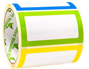 OliveBird Namensschild Aufkleber Sortierte Farben 250 Etiketten Pack (3 Farben) - 90 x 50 mm