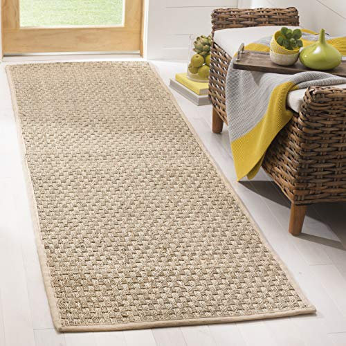 Safavieh Tapis en Fibres Naturelles Salon, Salle à Manger, Chambre à Coucher - Natural Fiber Collection, Tapis à Poil Court, Naturel et Beige, 76 x 122 cm