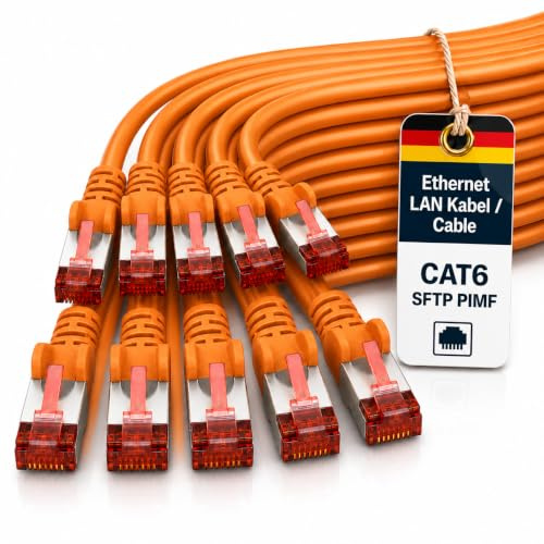 1aTTack.de 10x 1m - Cat 6 network cable patch cable Cat6 RJ45 SFTP - orange