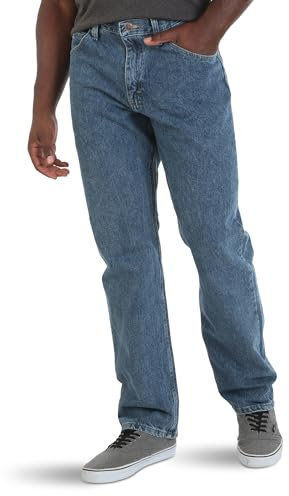 Wrangler Authentics Herren Klassische Baumwolljeans mit 5 Taschen und lockerer Passform Jeans, Vintage Stonewash, 36W / 32L