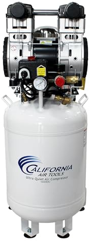 California Air Tools 10020DC Powerful 2.0 HP Ultra Quiet, Oil-Free Air Compressor, 10 Gallon Tank Capacity, 70 dB Noise Level, Electric, with 80% Air Dryer and Aftercooler, White