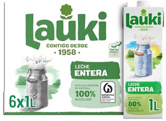 Lauki Leche Entera - Pack de 6 x 1 L- Total: 6 L
