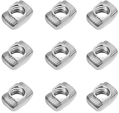 100Pcs europäische Aluminium Strangpressteile Slim T-Nut Gewinde (M4x10x6)